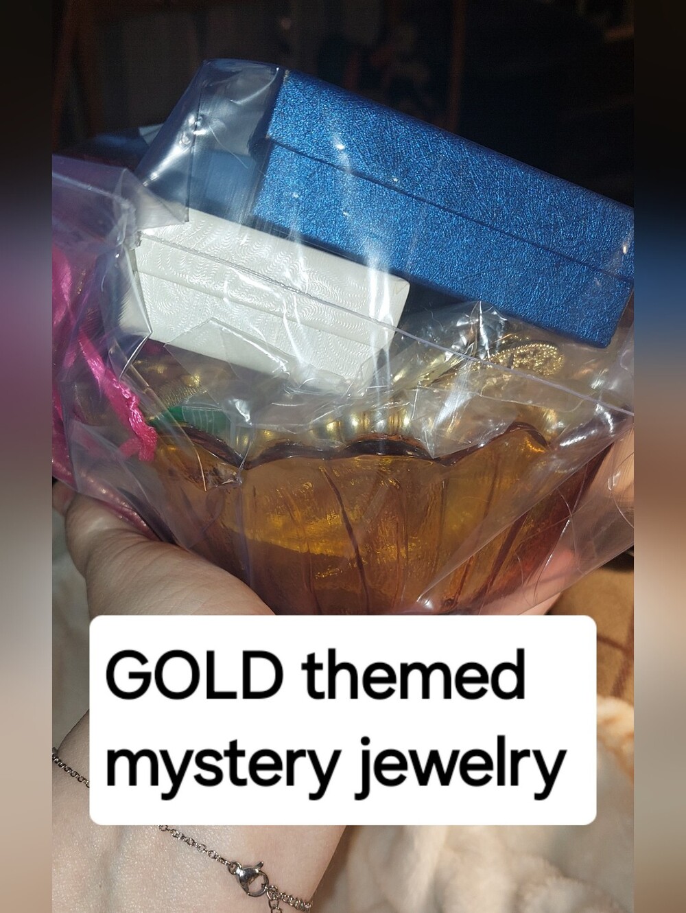GOLD THEMED Mystery jewelry Bundle Almost 5lbs
